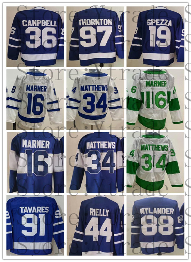

St. Pats Hockey Auston Matthews Jersey John Tavares Mitchell Marner William Nylander Morgan Rielly Jack Campbell Jason Spezza Blue White Stitched, As