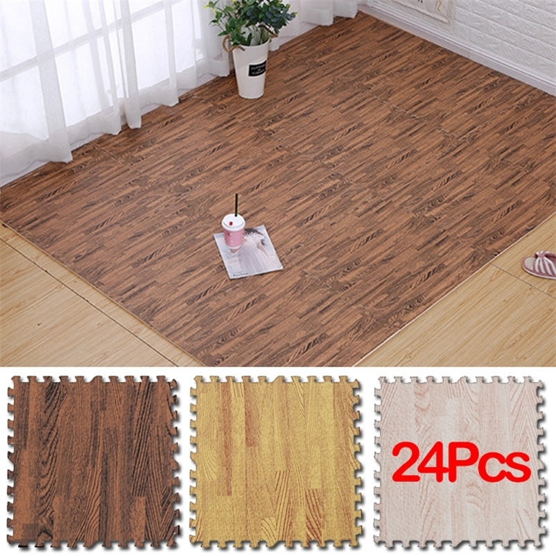 

Wood Grain Puzzle Mat Baby Foam Play Splicing Bedroom Thicken Soft Modern Floor Kids Rug Living Room Crawling Carpet, Yellow