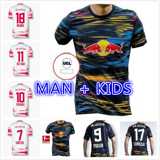 

21/22 RBL soccer jerseys POULSEN FORSBERG 2021 2022 Bundesliga SABITZER ADAMS OLMO Men kids kits camisetas de fútbol Football shirt