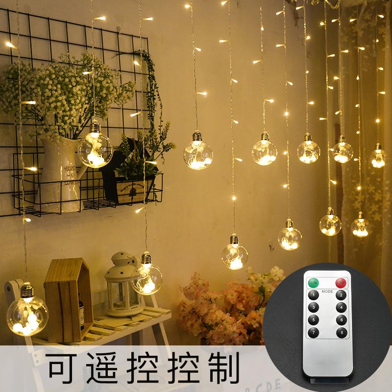 

Christmas Decorations Direct Selling Led Wishing Ball Curtain Light Wedding Holiday Remote Control Decorative Net Red Night