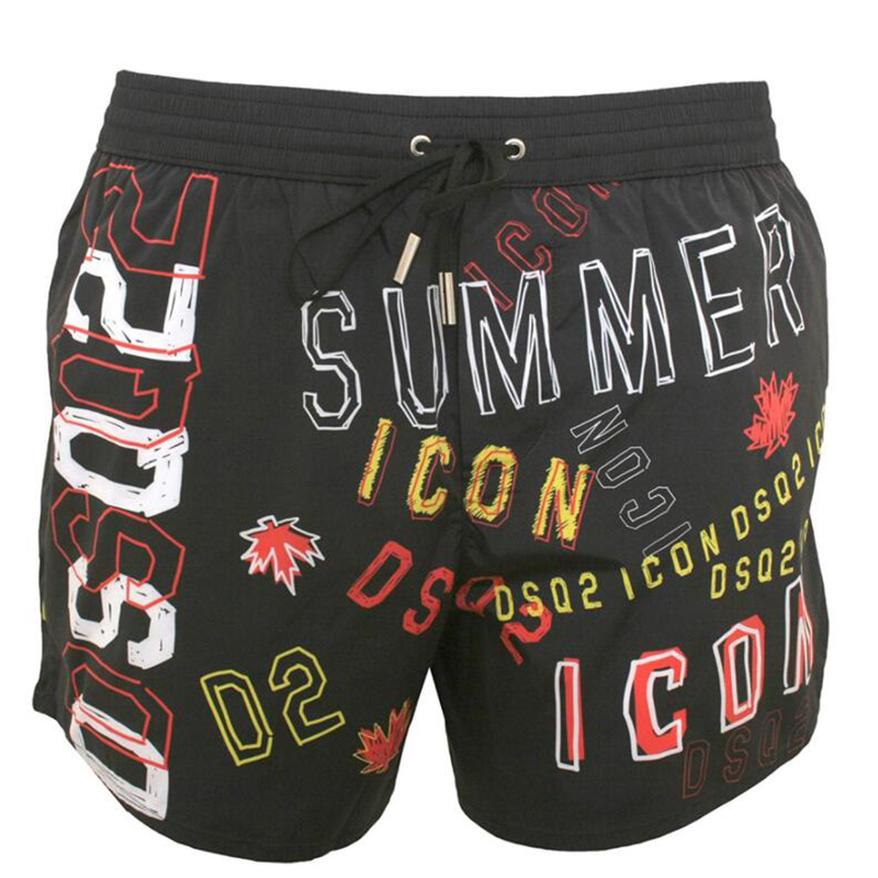 

Men's Summer Fashion Trend 3D Printed Beach Shorts Quick-Drying Leisure Fitness Five-Point Seaside Swimming Shorts, Navy blue