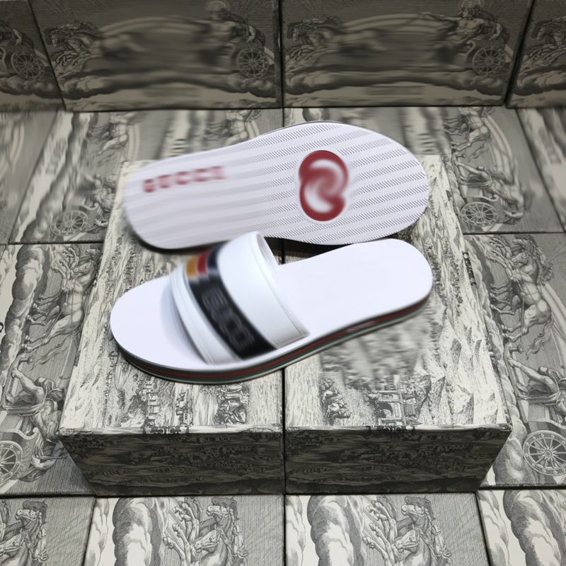 

2021 Slipper Designer Slide Summer sandals Fashion Men Beach Indoor Flat Flip Flops Leather luxurys Shoes mens Slippers with box Size 39-45 -H211, White