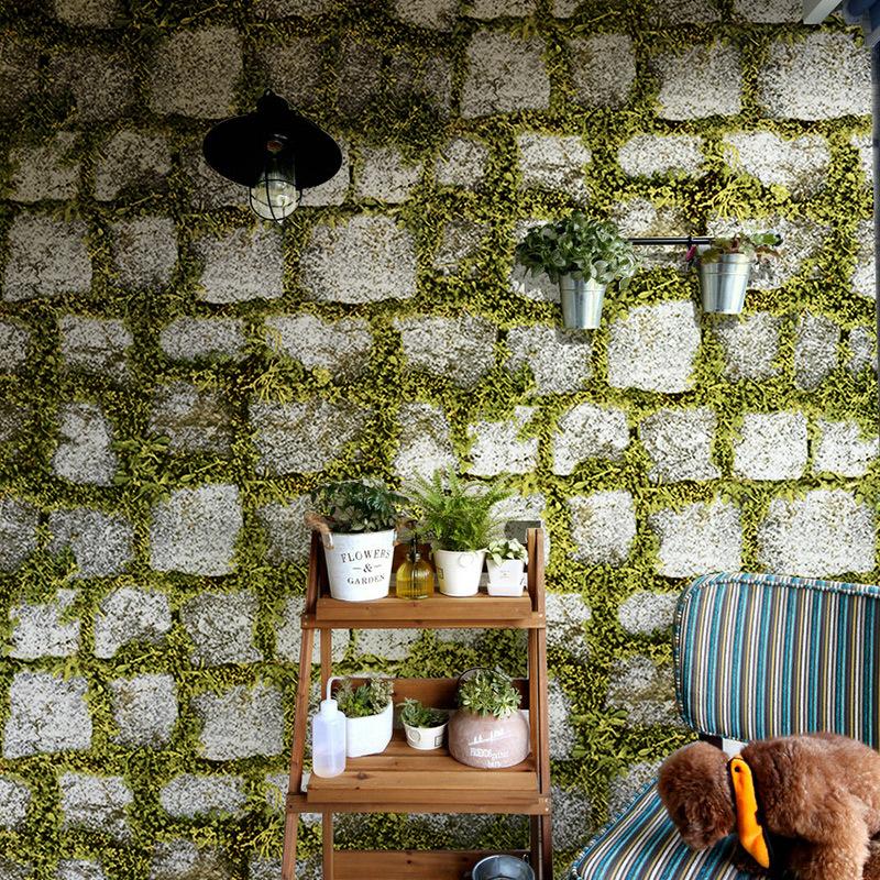 

Wallpapers 3D Stereo Retro Nostalgic Imitation Brick Wallpaper Restaurant Clothing Store Pot Straw Pvc Waterproof, 53x1000cm