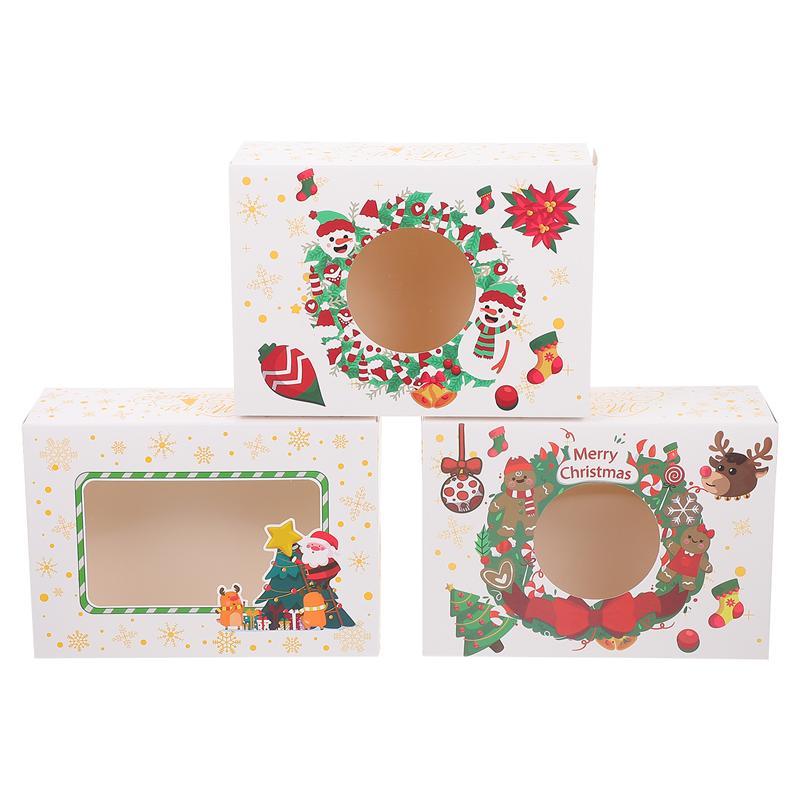 

Gift Wrap 12Pcs Xmas Boxes Decorative Pastry Cases Cake Containers For Festival