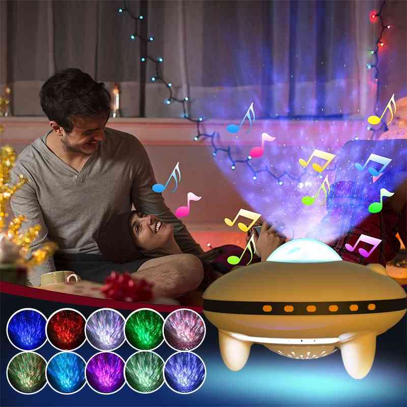 

Led sky USB Bluetooth music bedside atmosphere small night LED laser projection lamp