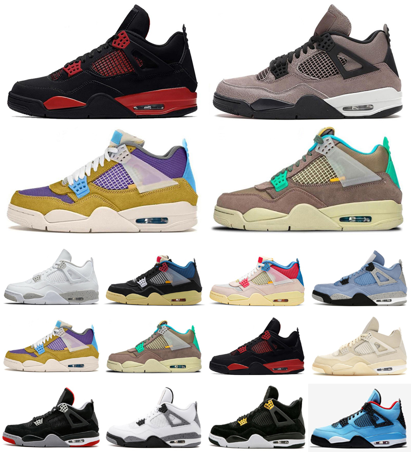 

University blue paris 4 4s IV mens basketball shoes bred SE neon black cat fire red pine green starfish mushroom white cement sports sneakers, As photo 30