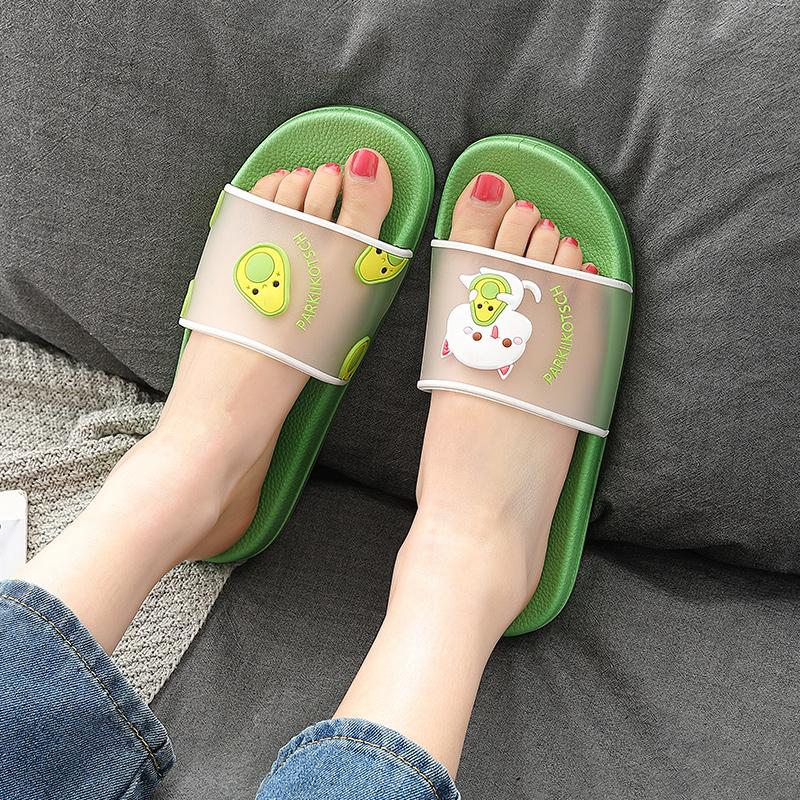 

Slippers Summer Women Floor Flat Shoes Lovely Cute Cartoon Indoor Flip Flops Female Non-Slip Bathroom Home Beach, Black
