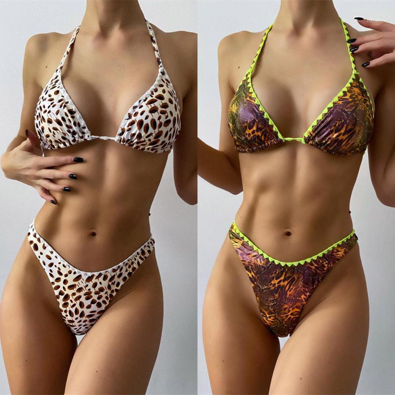 

Women' Swimwear Snakeskin Bikini Women Leopard Swimming Suit 2021 Sexy Biquini Swim Push Up Swimsuit Female Beachwear, Black