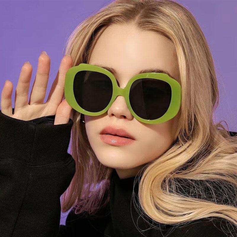 

Sunglasses Classic Oval For Women Fashion Retro Vintage Green Round Female Light Candy Color Shades Glasses