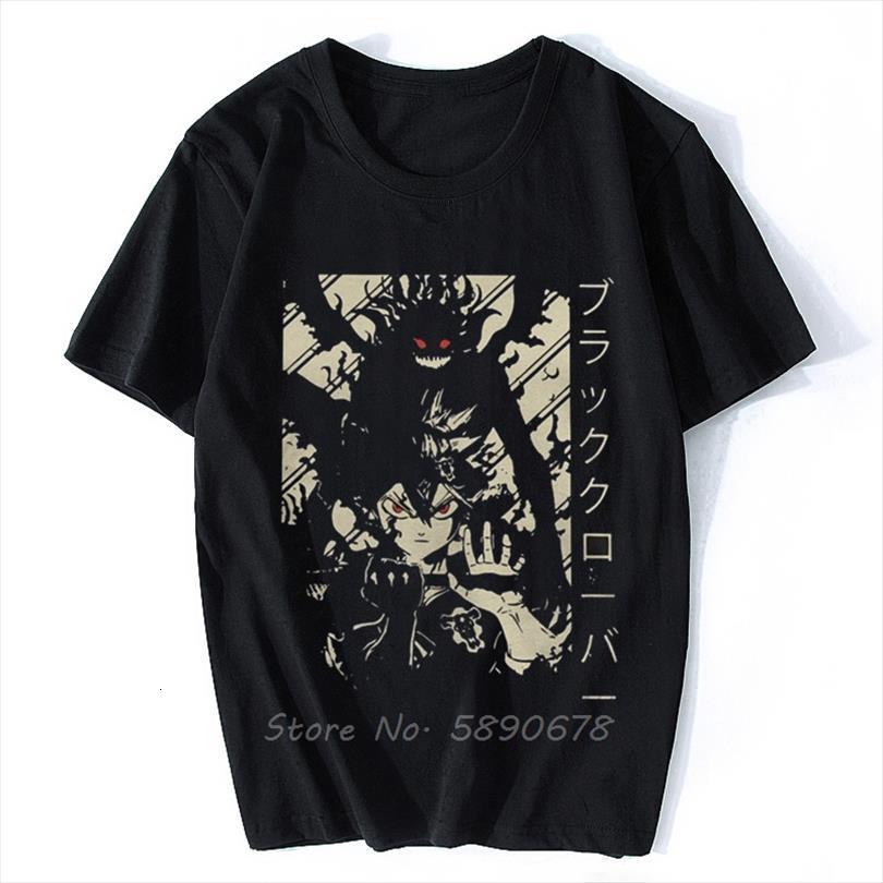 

awesome black clover asta japanese men t shirts anime harajuku cotton short sleeve tees summer, White;black