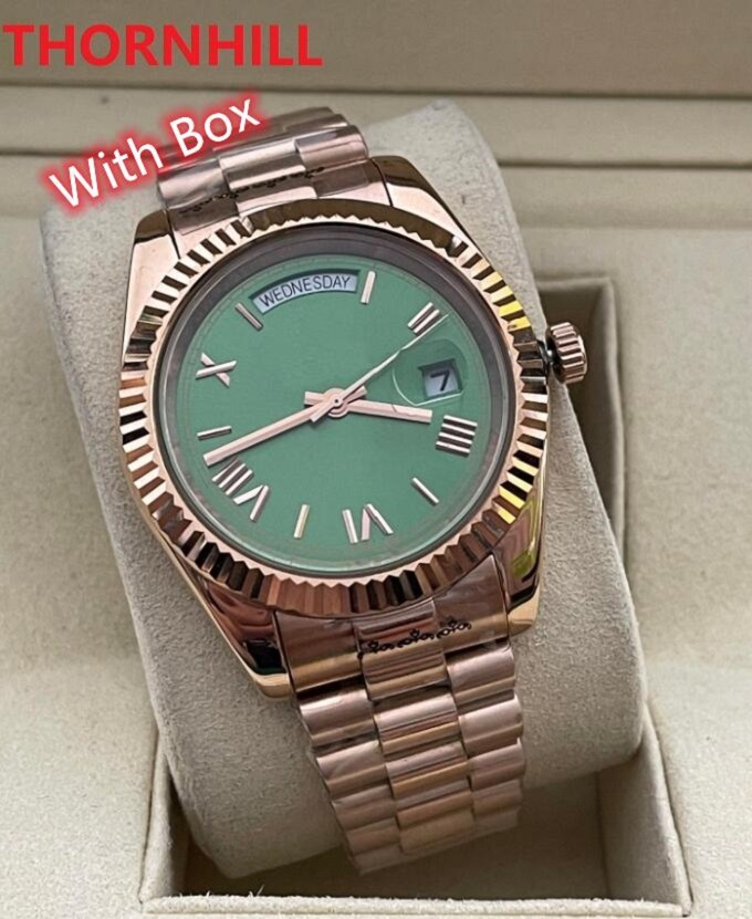 

Luxury classic waterproof men women Daydate watch Roman numerals Sapphire 40MM week calendar 904L stainless steel casual business automatic machinery watches, As pic