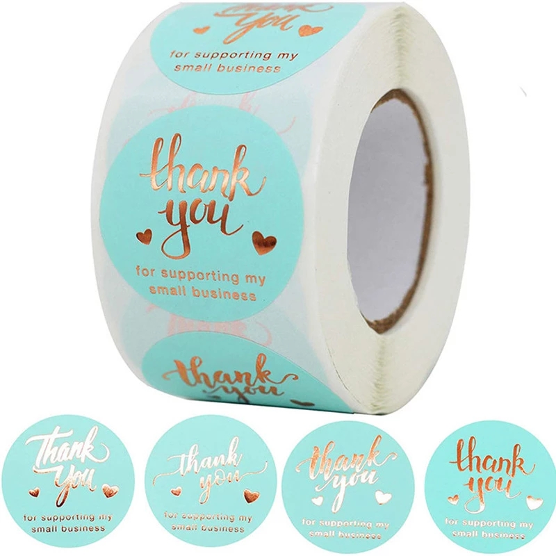 

500pcs/roll Packing Paper Thank You for Your Order Kraft Sticker with Round Labels Candy Gift Box Cupcake Boxes Papers Wrapping