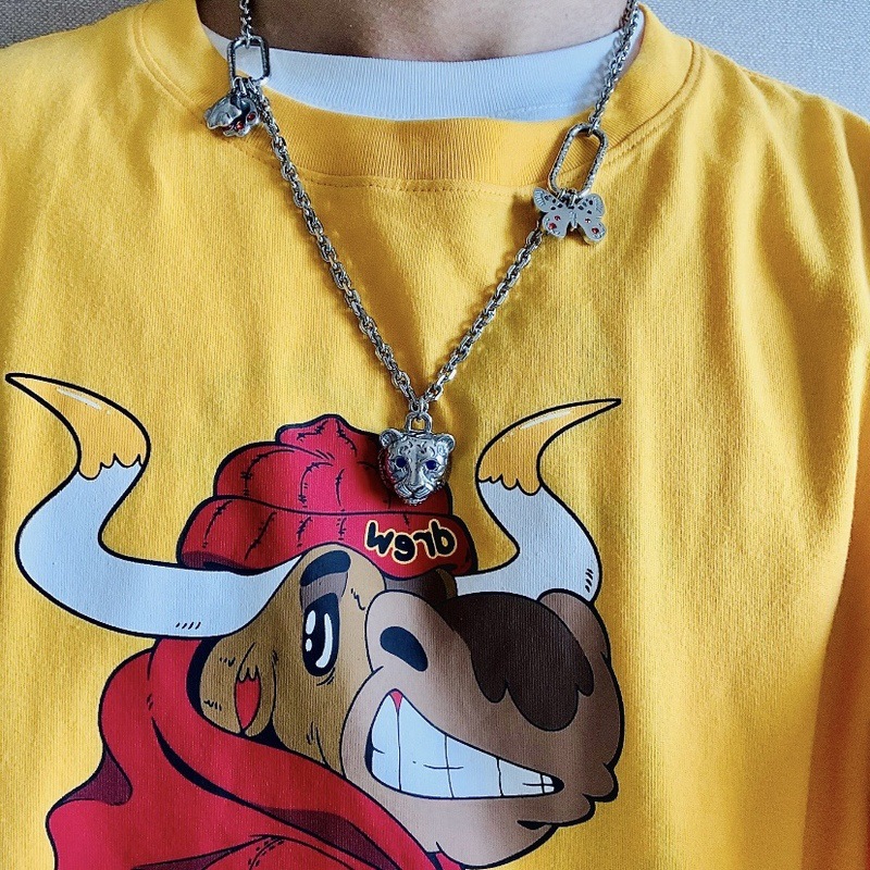 

Tide Trendy Drew T Shirt High Street Trend Cute Cow Yellow Casual Loose Type Men and Women Couples Short Sleeve T-shirt