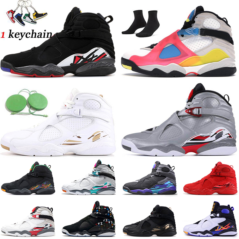 

Hot selling NIK Top Quality Basketball Shoes Air Jordan 8 8s Trainers Valentines day Aqua Black Playoff SE White Multicolor South Beach Raid Sports Sneakers, A9 ovo black 40-47