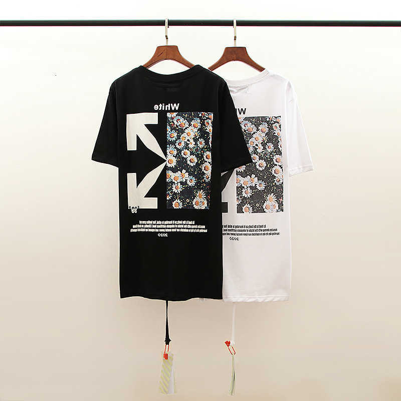 

2021 Summer Casual Short Sleeve T-shirt Style Fashion Off Letter Sunflstyleer Print Arrstyle Pattern Mosaic, White