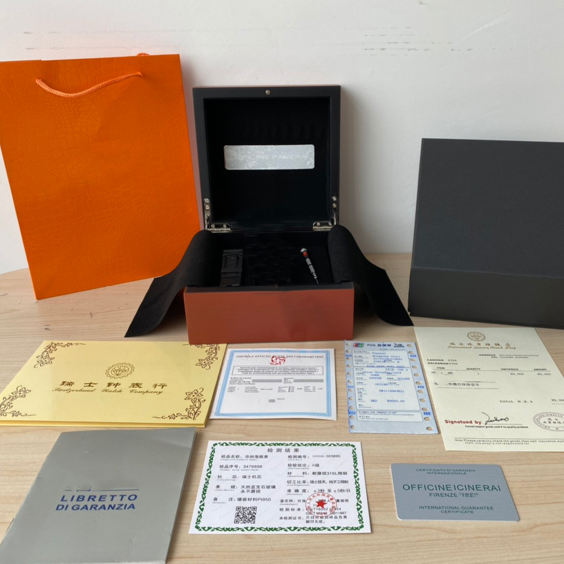 Montres-bracelets pour hommes Swiss Top Original Box Paper For Panerai Montres Inner Outer Booklet Card 1950 montres Box