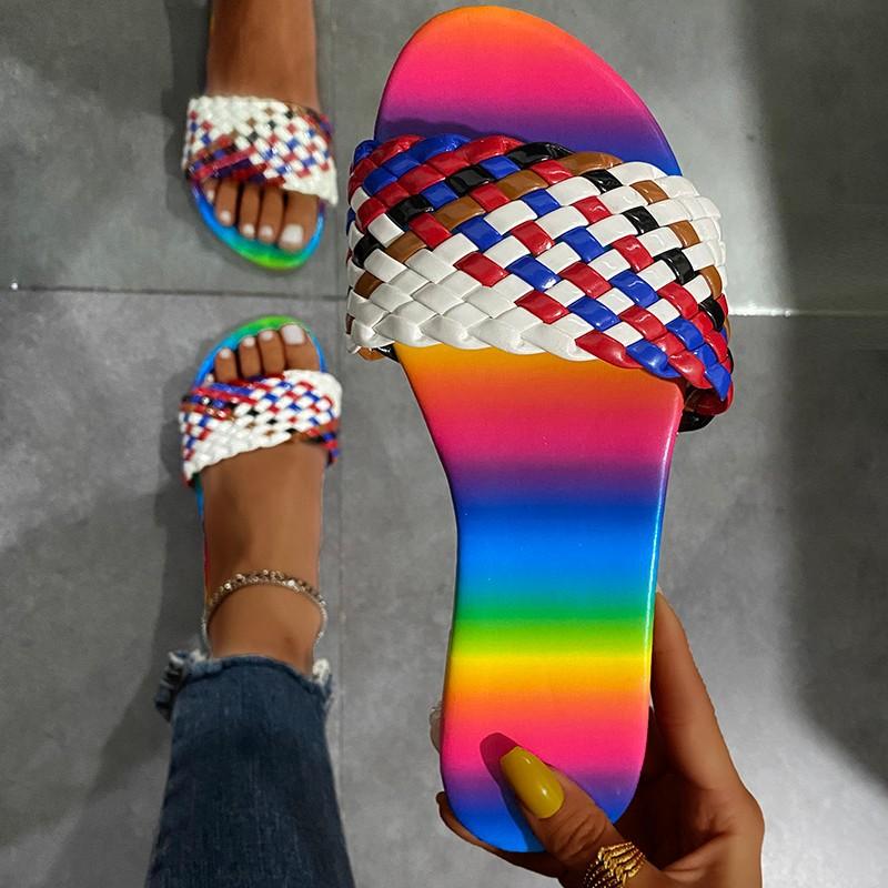 

Slippers Summer Women Fashion Casual Flat Leisure Sandal Female Beach Flip Flops, Beige