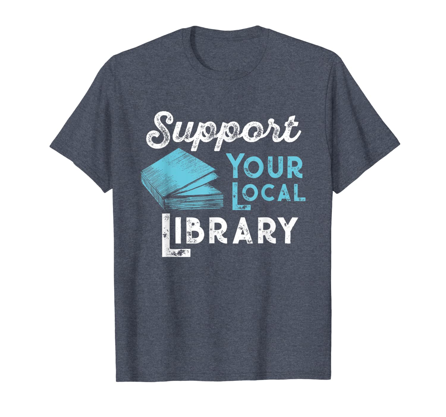 

support your local library gift for book lovers and readers, White;black