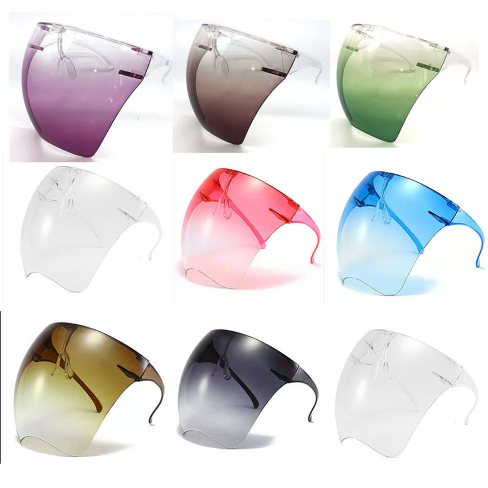 

18 color spray mask for men and women with half colored glasses visor wrapped large mirror sunglasses protection