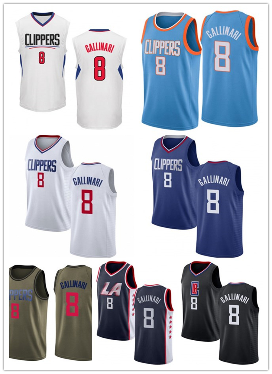 

2021 Danilo custom men women youth 8 Gallinari Los Angeles Clipper basketball jerseys red Blue jersey leave number name, Black;red