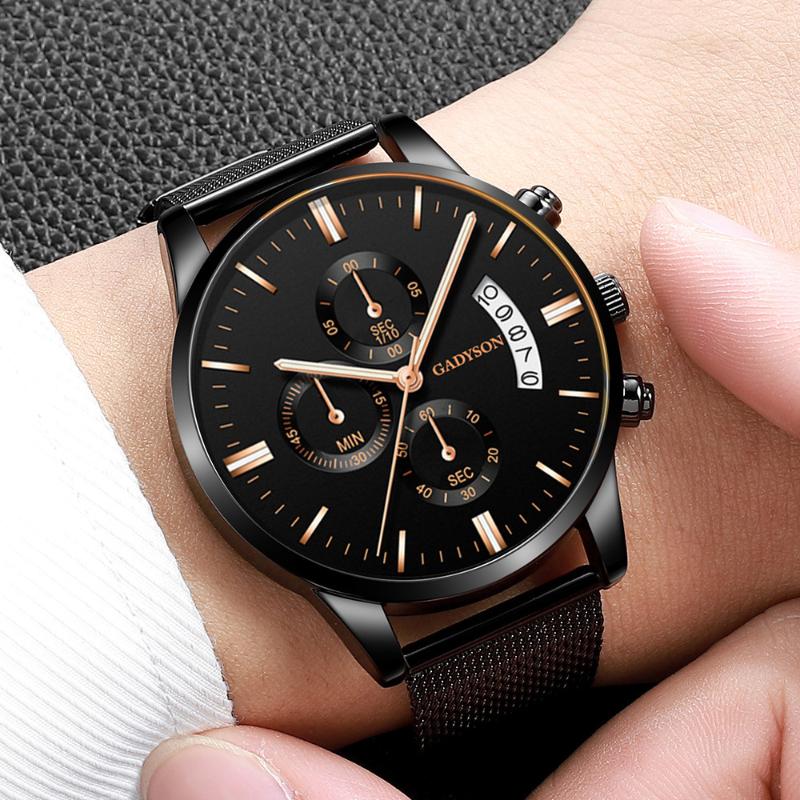 

Mens Watch Fashion Luxury Luminous Watches Men Stainless Steel Mesh Calendar Quartz Wristwatch Classic Business Relogio Feminino Wristwatche