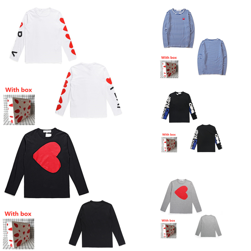 

Men's T-Shirts Love couple sweater embroidery red heart round neck pullover fashion long sleeve men high quality 0102, 1 pcs buttons
