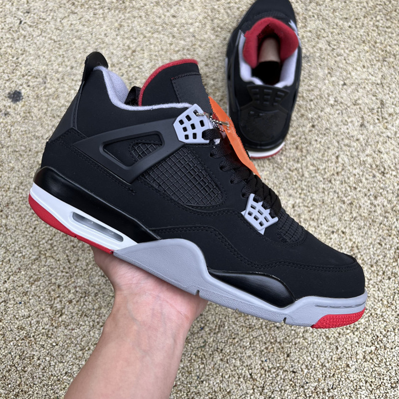 2023 Jumpman 4s Man Basketball Chaussures 4 OG BRED Avec retour prévu Baskets d'extérieur en cuir avec boîte 308497-060
