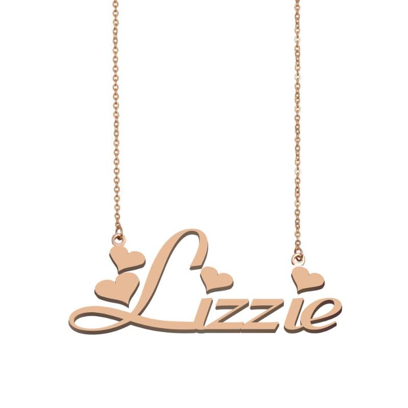 

Pendant Necklaces Lizzie Name Necklace , Custom For Women Girls Friends Birthday Wedding Christmas Mother Days Gift