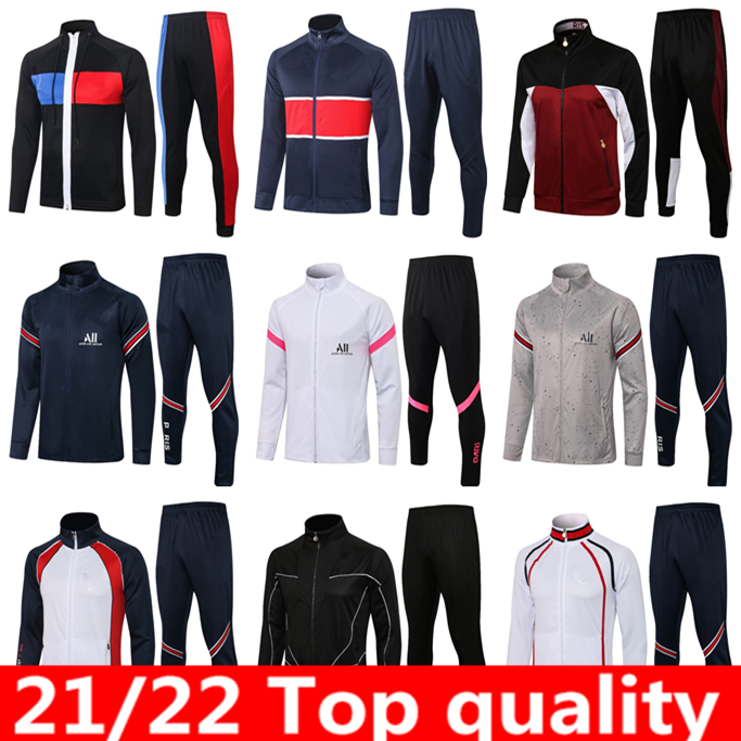 

20 21 22 MESSI survetement jacket tracksuit CAVANI MBAPPE soccer Training suit 2021 DI MARIA Maillot de football VERRATTI jogging Long zipper Tracksuits Sets