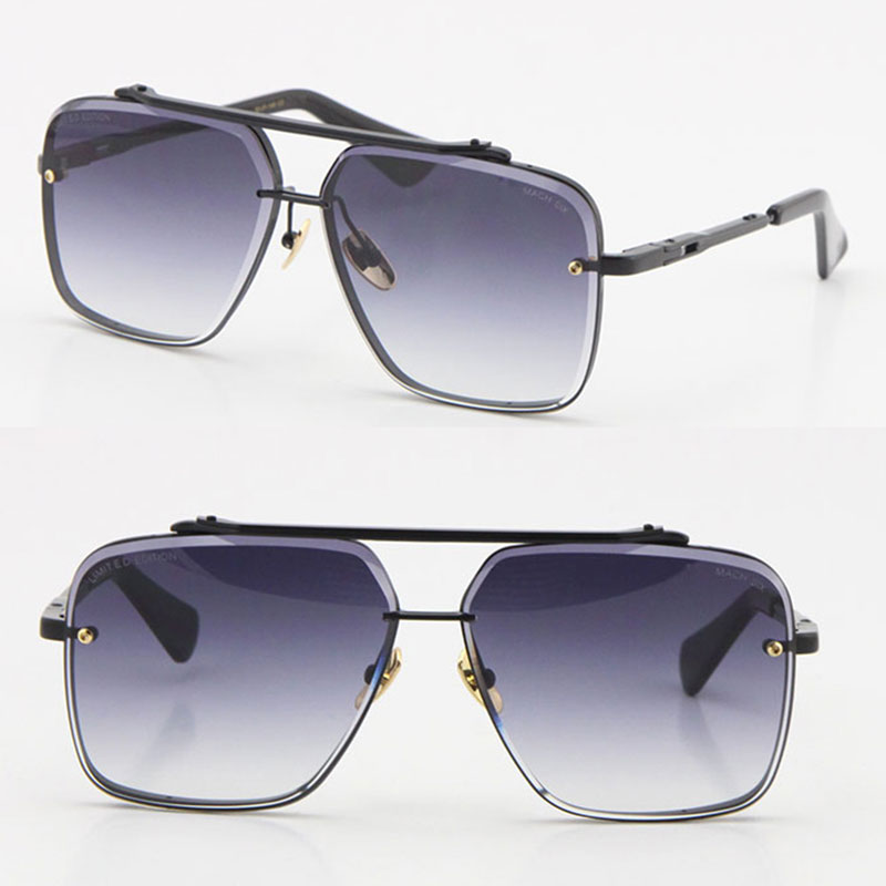 

Selling Men Limit ed edition six metal vintage fashion sunglasses style square frameless UV 400 lens male and female Black or Gold Round shape face Adumbral