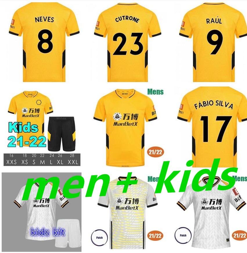 

2021 2022 Wolves top SEMEDO soccer jerseys NETO 21 22 PODENCE COADY RAUL NEVES Wolverhampton football kit shirt J.MOUTINHO ADAMA uniforms Men+kids ksets, 2020 away - men