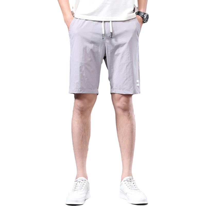

Men's Shorts Summer 2021 Casual Breathable Trend Versatile Slim Fit 5-point Pants Beach Dk07, Black