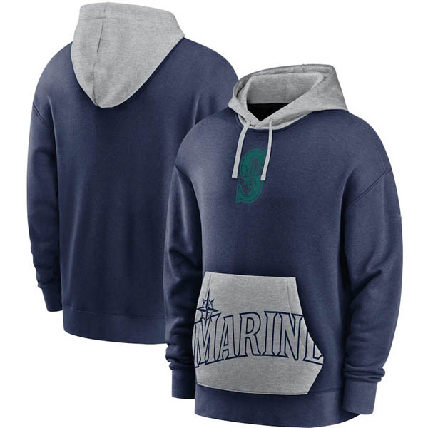 

2020 NEW Seattle Mariners MEN NavyGray Heritage Tri-Blend Pullover Hoodie, Black
