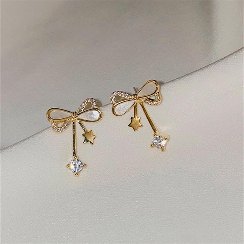 Miuoxion Retro Bow-Knot Zircon Earrings Fashion Personality Party Jewelry For Women Feature Namour Charm Gift All Seasons Stud-image-697112104