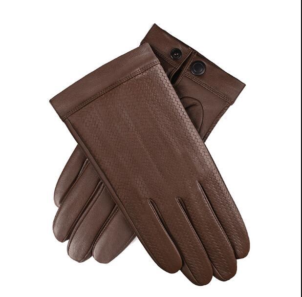 

Five Fingers Gloves Men's Autumn Winter 100% Genuine Leather Knitted Male Thicken Warm Natural Driving Glove R3443