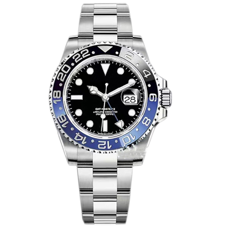 

904L stainless steel Ceramic bezel Sapphire glass 40mm size men watch luxury automatic self-winding Glide clasp GMT wristwatches AAA, Only box and papers