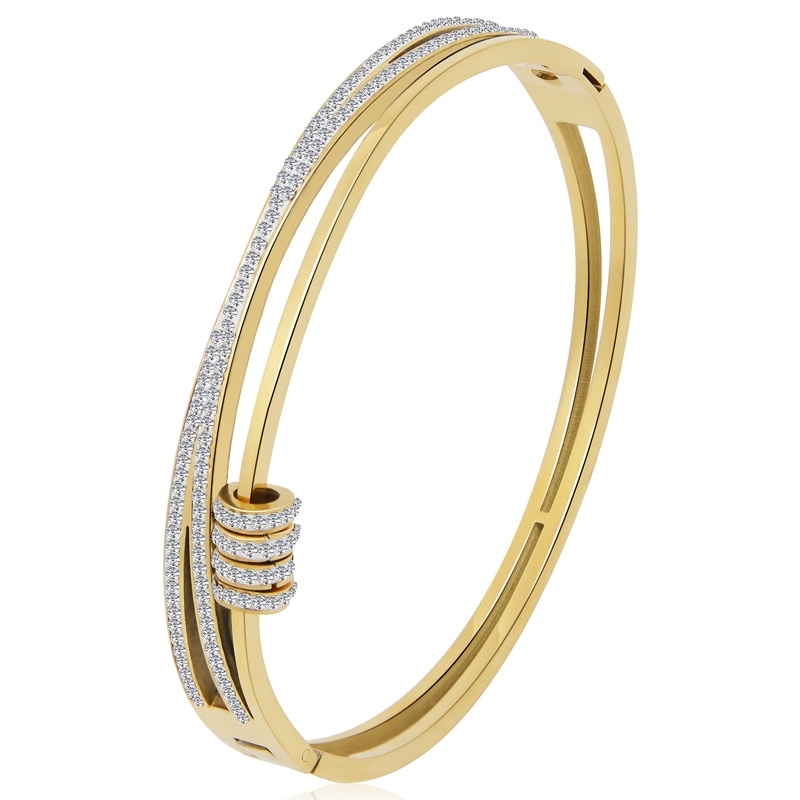 

classic design elegant hollow cross crystal and stainless steel jewelry bracelet for women whole