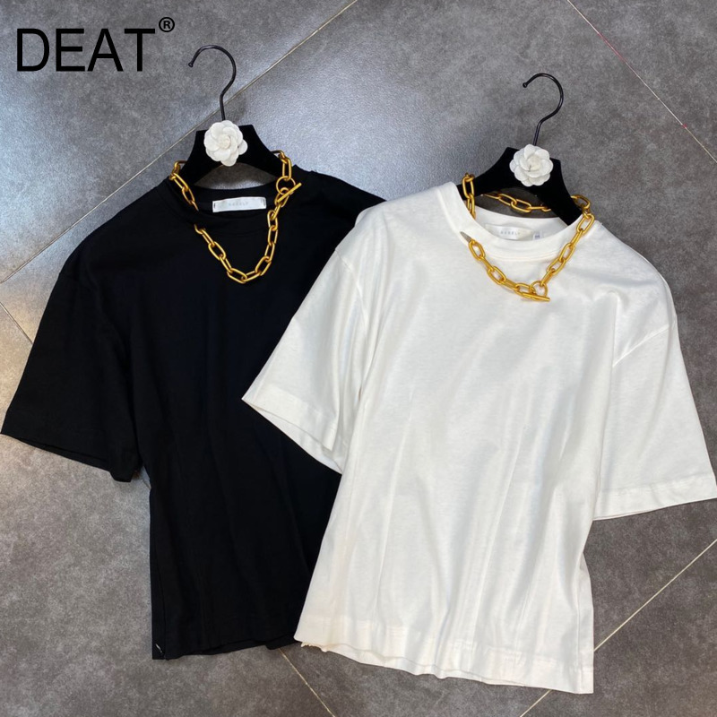 

Women T-shirt Solid Color Round Neck Short Sleeve Fashion Spring Summer Ladies HR449 210525, Black