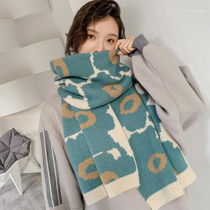 

Fresh Elegant Flower Knitted Scarf For Women Winter Neck Thickened Warm Shawl Sjaal Chusta Scarves Ladies1