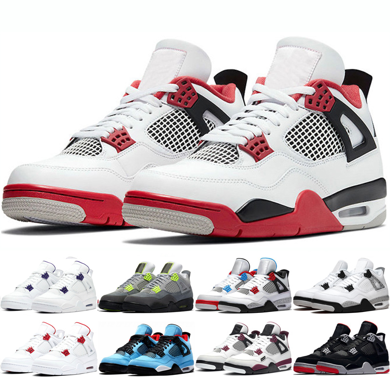 

Jumpman 4 4s Basketball Shoes for men women Mens Fire Red Bred Black cat University Blue Lemon Venom Sports Sneakers Trainers, #5 cement