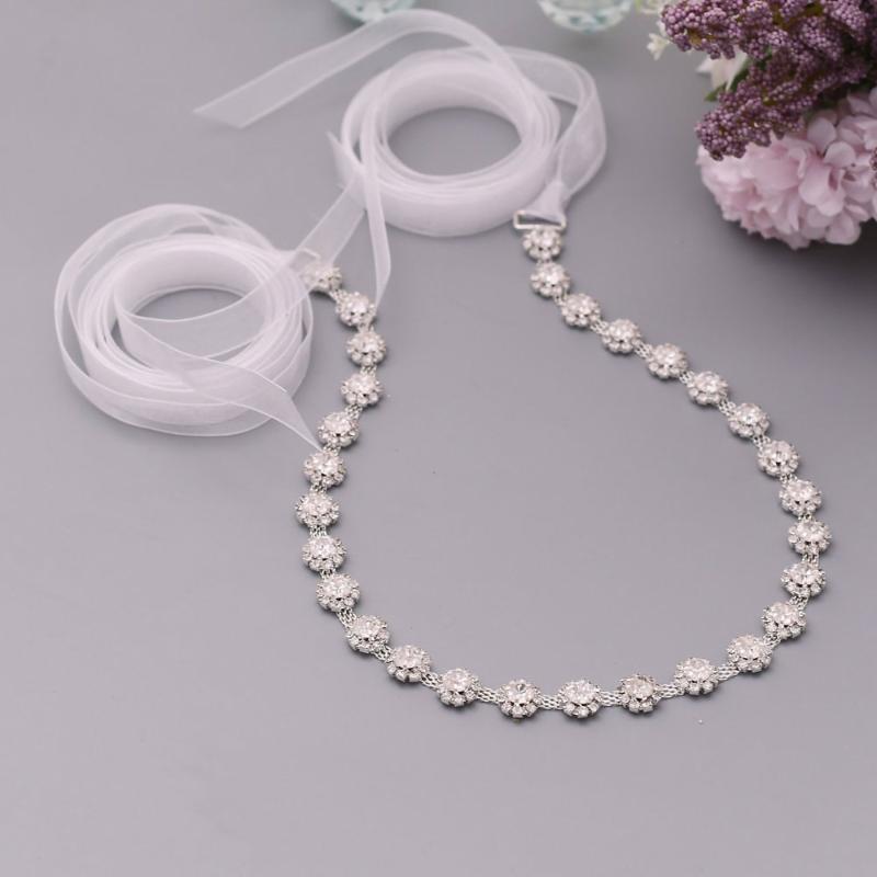 

Wedding Sashes TRiXY S378 Women Thin Rhinestone Alloy Belts Bridal Dress Accessories Skinny For Bride Bridesmaids