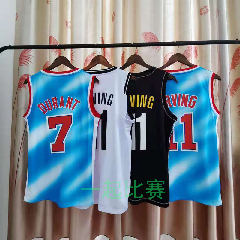 

2021 Kevin 7 Durant Basketball Jersey Mens Kyrie 13 Harden City 11 Irving blue white black All Stitched, As