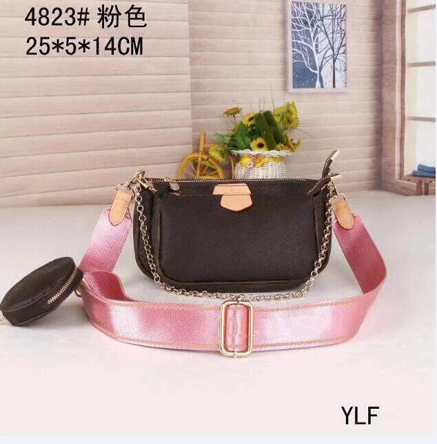 

3-piece set High quality women's Shoulder Bags Totes handbag Cross Body Cosmetic Bag cell phone pocket Wallets Coin Purses L8804-1, White