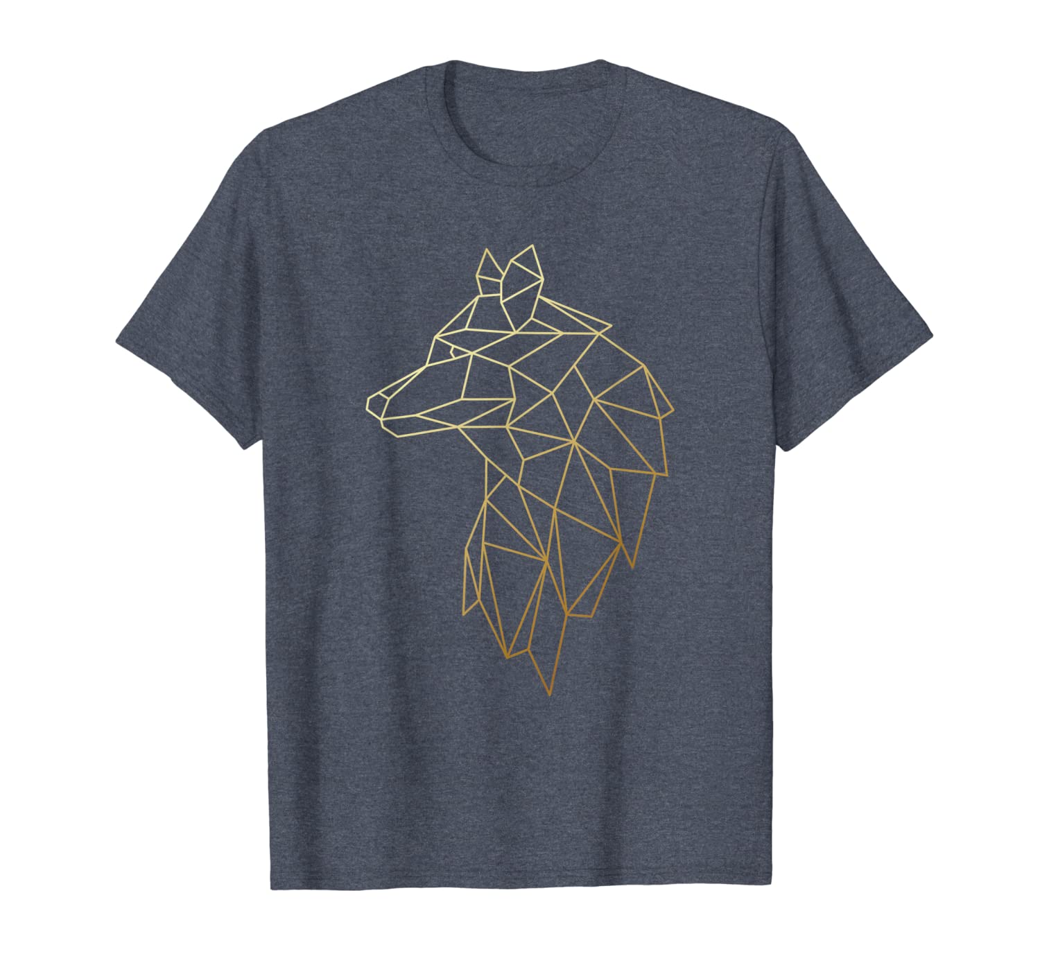 

wolf shirt geometric abstract gold wolf polygonal t-shirt, White;black
