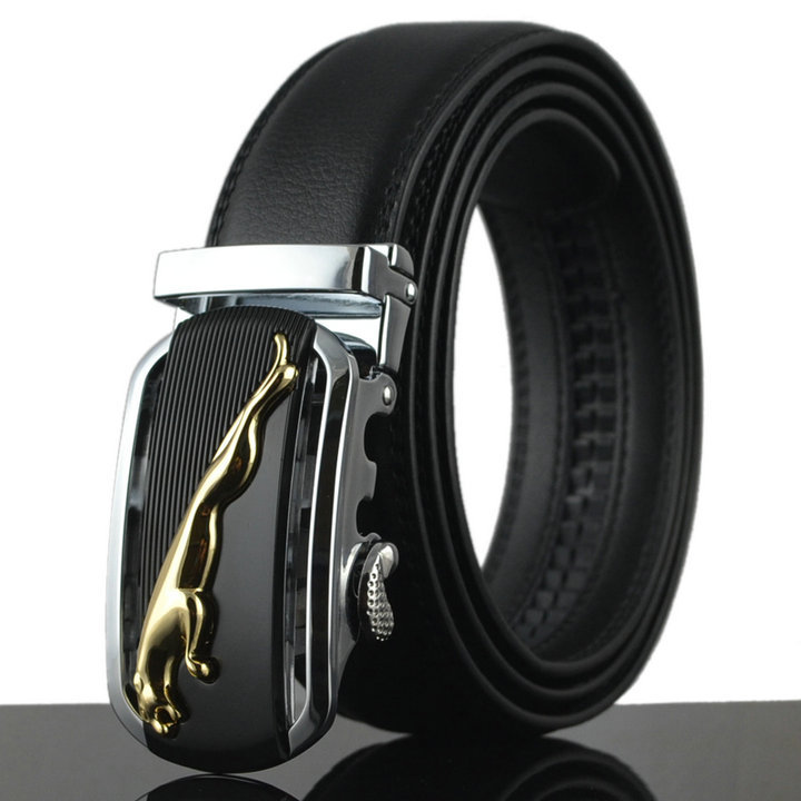 

High Quality Genuine Leather Automatic Buckles Ratchet Belts For Men Cowhide Designer Belt, With box