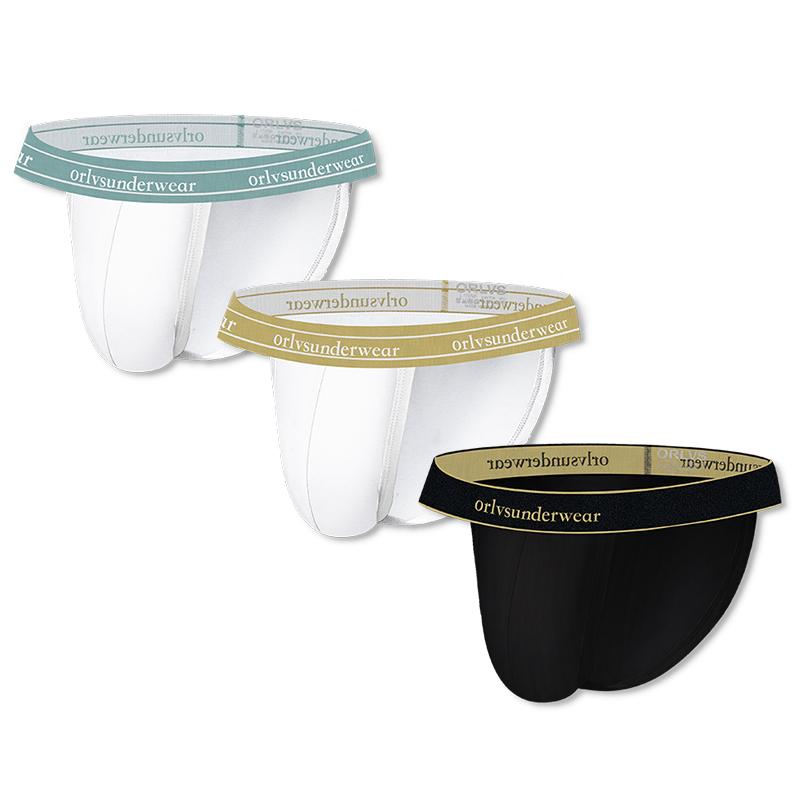

Underpants ORLVS 3Pc/lot Sexy Men Underwear Briefs Cueca Cotton Man Breathable U Convex Gay Bikini Brief Male Panties OR6220, (3)or6220-blue