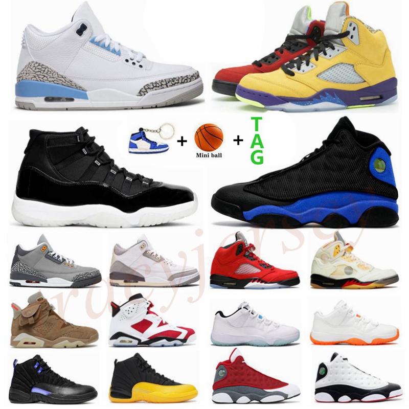 

Men Jumpman Basketball Shoes UNC 3s What The 5s Carmine 6S Legend Blue 11s Dark Concord 12s Hyper Royal 13s Sports Outdoor Women Sneakers