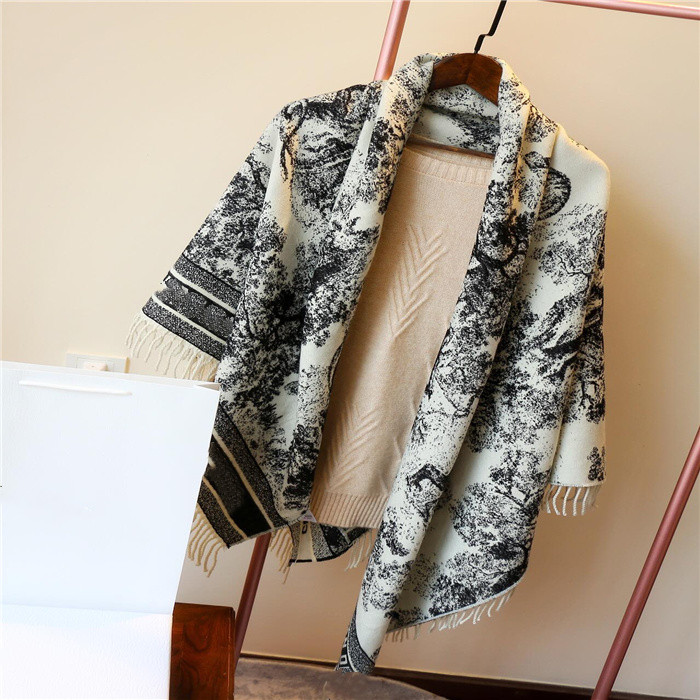 

High quality Women Printed embroidery Scarf Silk Winter Print Square Head Scarves Woman Luxury Designer Shawls Big Size 180*70CM