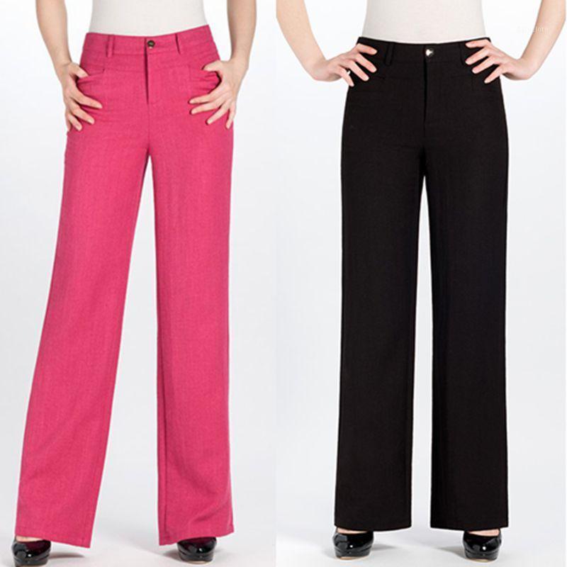 

Women's Pants & Capris 2021 Spring Summer High Waist Wide Leg Trousers Cotton And Linen Straight Slim Thin Casual Women