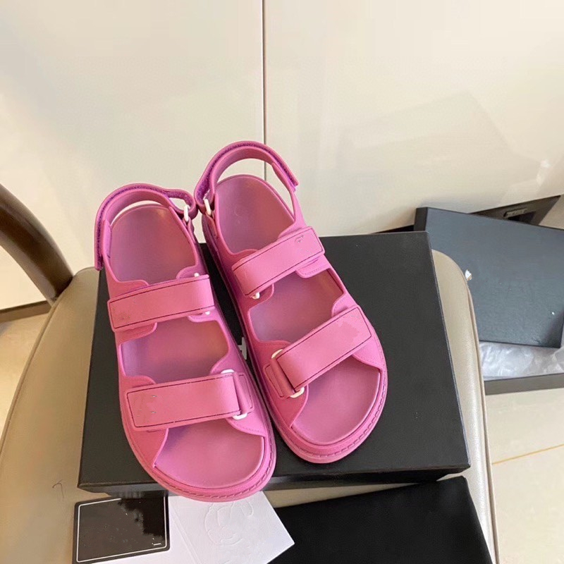 

branded shoes boutique pink magic stick waterpoof beach shoes casual style designer sandals luxury women fashion shoes size 35 to 41, Black